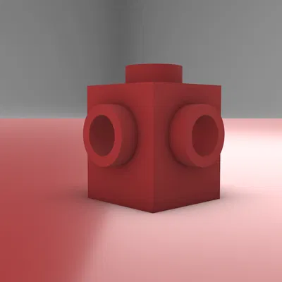 Gạch LEGO 1x1 với 2 knobs trên hai mặt kề nhau