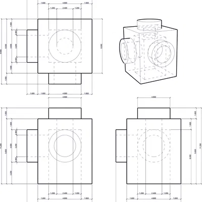 Gạch LEGO 1x1 với 2 knobs trên hai mặt kề nhau