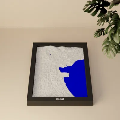 Weihai, Trung Quốc - Bản thu nhỏ 3D địa hình