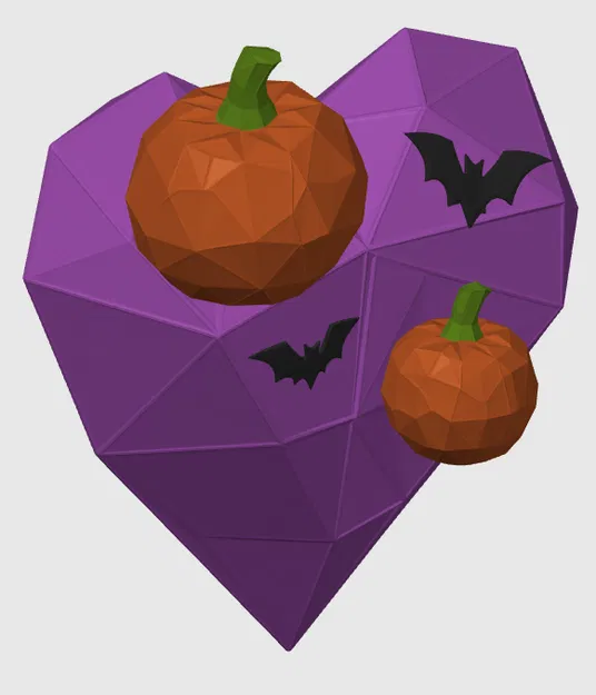 Trái tim Low Poly ma mị (Spooky Low poly Heart) - Image 1