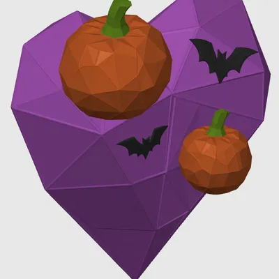 Trái tim Low Poly ma mị (Spooky Low poly Heart)