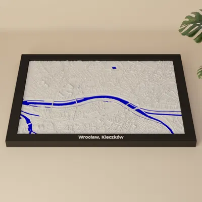 Wrocław, Kleczków, Poland - 3D Miniature (Bản địa hình in 3D)