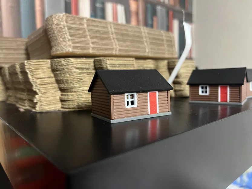 Log Cabin – Nhà gỗ mini tỉ lệ 1/120 cho TT scale model railway - Image 1