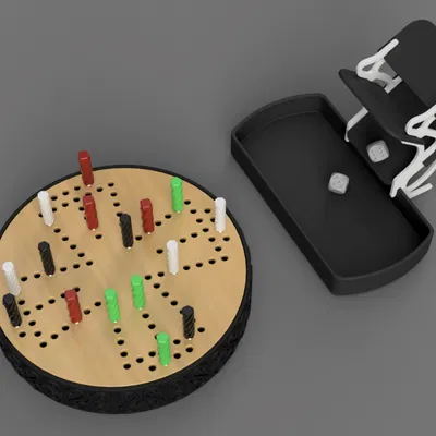 Bộ Shesh-Besh / Ludo Du Lịch All-in-One Portable 4 Người Chơi