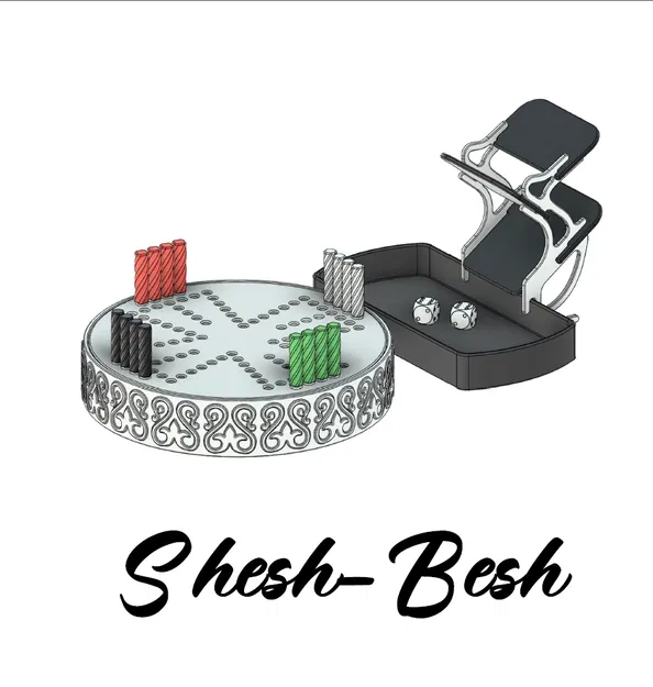 Bộ Shesh-Besh / Ludo Du Lịch All-in-One Portable 4 Người Chơi - Image 12