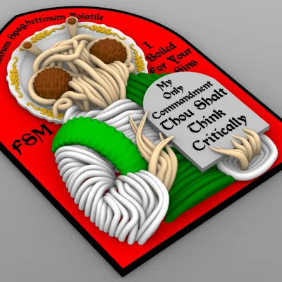 Quái Vật Mì Bay (Flying Spaghetti Monster) – Bảng treo tường