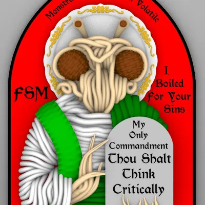 Quái Vật Mì Bay (Flying Spaghetti Monster) – Bảng treo tường