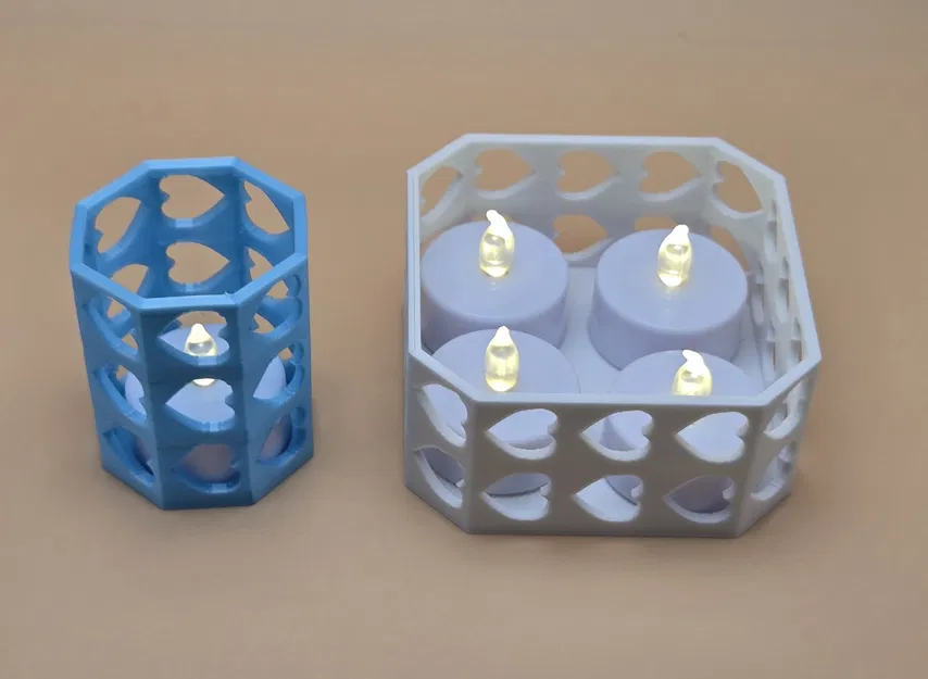 Bộ khay/giỏ bút trái tim open frame bát giác – decor Valentine (12 mẫu) - Image 3