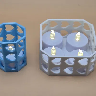 Bộ khay/giỏ bút trái tim open frame bát giác – decor Valentine (12 mẫu)