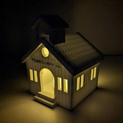 Nhà Trường Đựng Tealight (School House Tealight Holder)