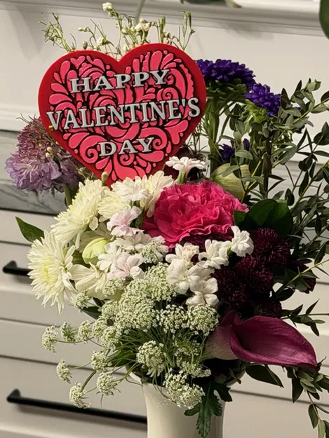 Bảng/Que cắm chậu "Happy Valentine’s Day" – Trang trí/Quà tặng - Image 1