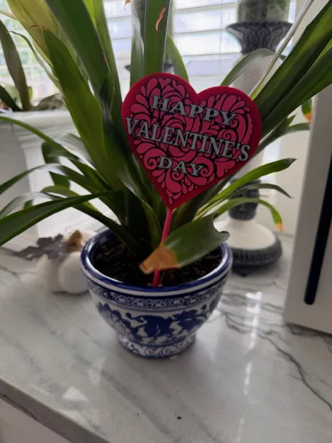 Bảng/Que cắm chậu "Happy Valentine’s Day" – Trang trí/Quà tặng - Image 4