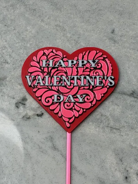 Bảng/Que cắm chậu "Happy Valentine’s Day" – Trang trí/Quà tặng - Image 6