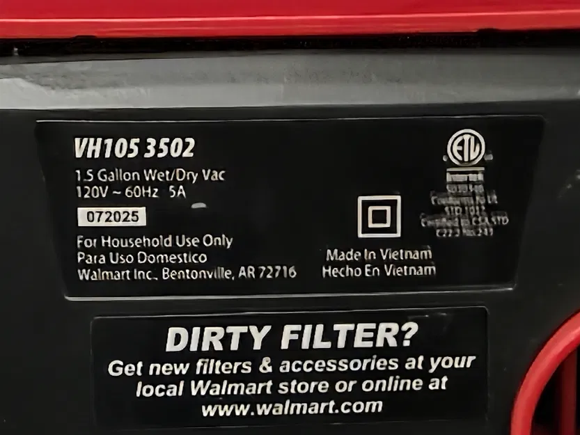 Móc Treo Tường Cho Hyper Tough 1.5 Gallon Wet/Dry Vacuum - Image 2