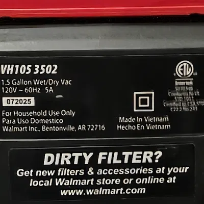 Móc Treo Tường Cho Hyper Tough 1.5 Gallon Wet/Dry Vacuum