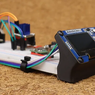 Giá gắn breadboard cho OLED 1.3" kèm encoder EC11 (góc 45°)