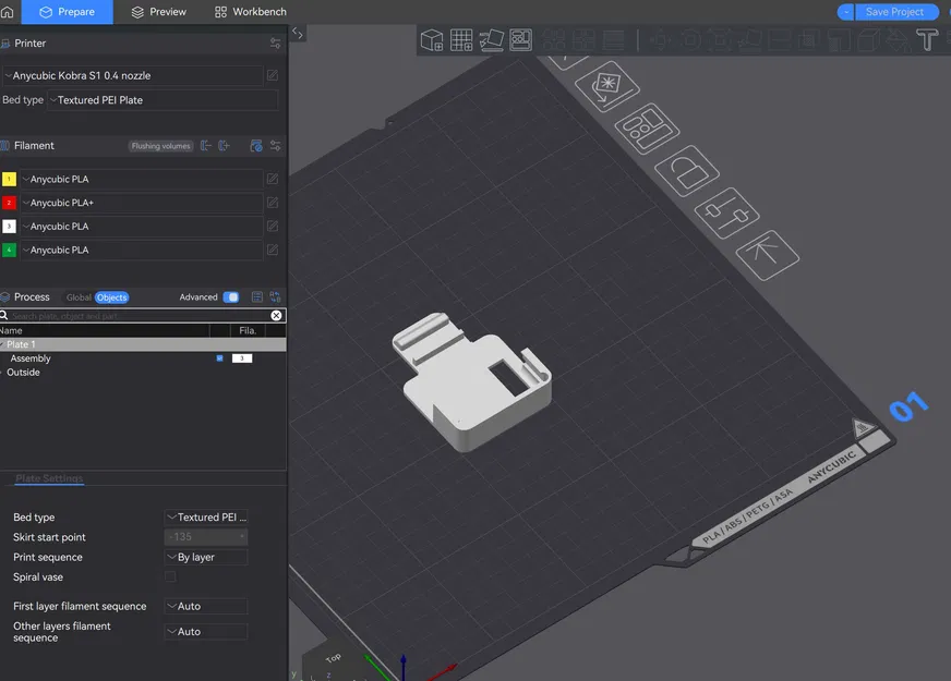 Giá đỡ hygrometer cho AnyCubic Kobra S1 – bấm snap vào rail - Image 2
