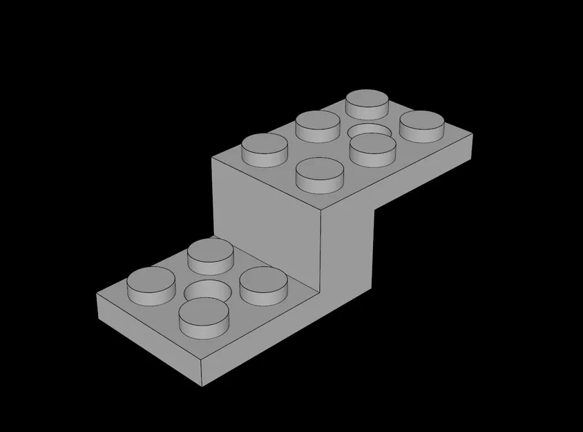 Lego Compatible (79180.dat) Bracket 5 x 2 x 1.333 có gân ở giữa - Image 1