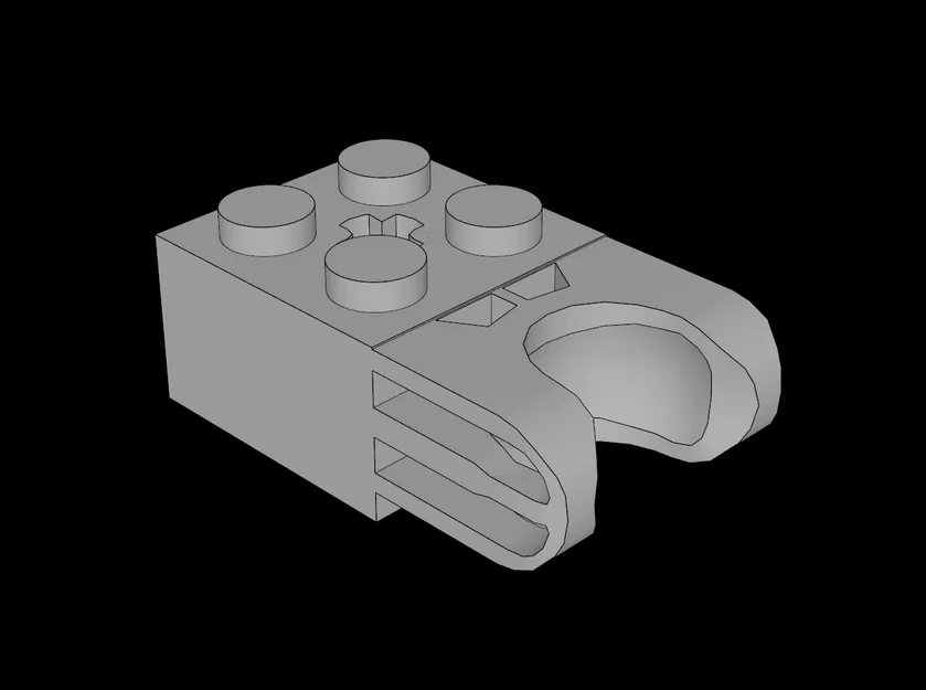 Gạch Lego Compatible (67696.dat) 2x2 có Axlehole & Ball Socket Type 4 - Image 1
