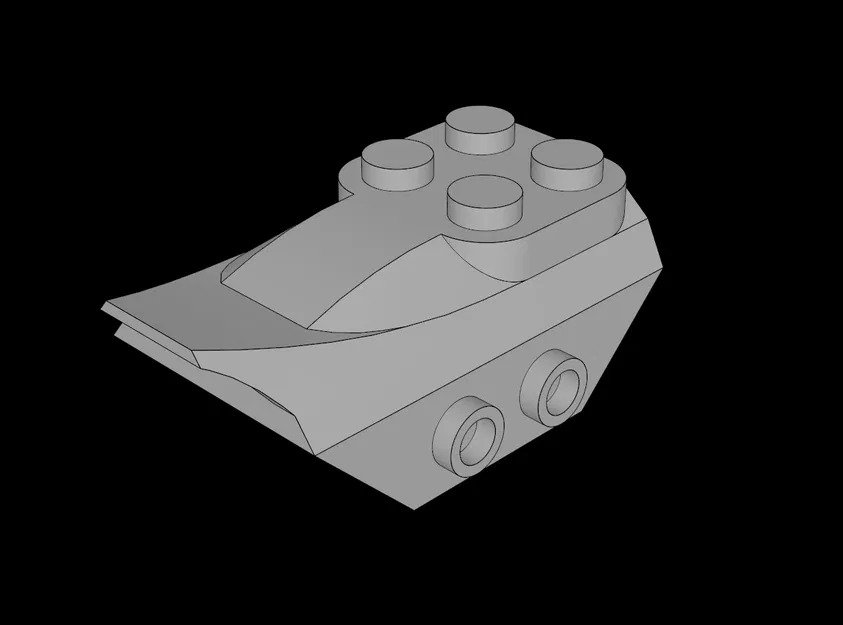 Lego Compatible (79897.dat) Slope Brick Curved 2x4x0.667 có Fin, 4 Studs, 2 Hollow Studs - Image 1