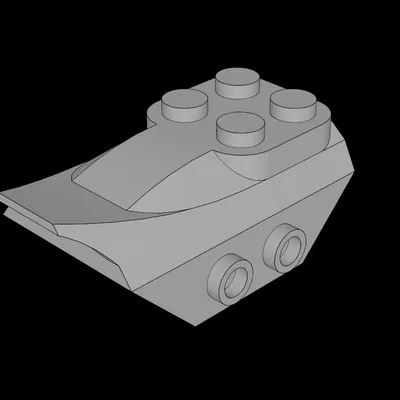 Lego Compatible (79897.dat) Slope Brick Curved 2x4x0.667 có Fin, 4 Studs, 2 Hollow Studs