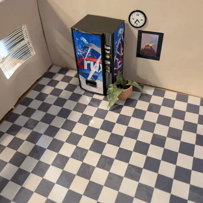 Máy bán hàng tự động tỉ lệ 1:24 cuối thập niên 90 (kèm branding)