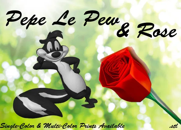 In Single hoặc MultiColor! Pepe Le Pew & Hoa Hồng - Image 1