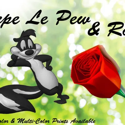 In Single hoặc MultiColor! Pepe Le Pew & Hoa Hồng