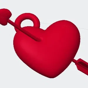 Móc khóa Trái tim xuyên mũi tên