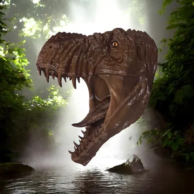Đầu khủng long T-Rex – tương thích mắt kính (glass eye)