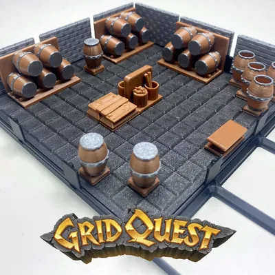 GridQuest BARRELS (The Gridfinity Game) – Thùng & kệ thùng (Gridfinity)