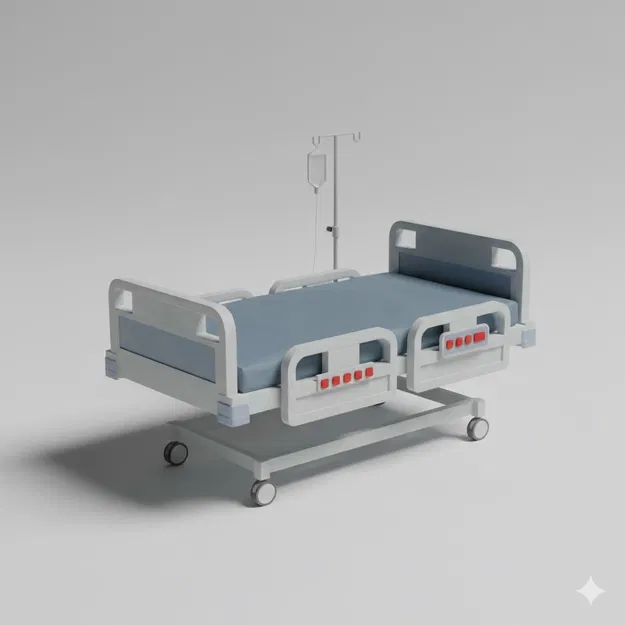Giường Bệnh Viện Low Poly - Image 1