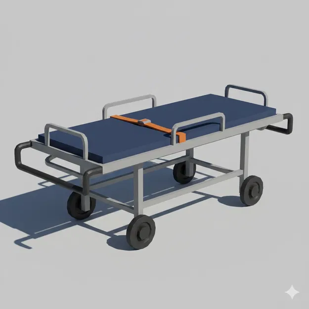 Cáng cứu thương Low Poly (Low Poly Stretcher) - Image 1
