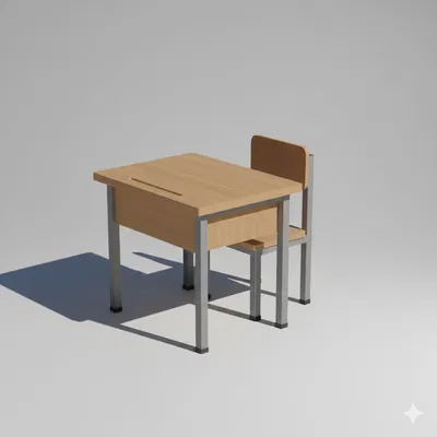 Bàn học Low Poly (Low Poly School Desk)