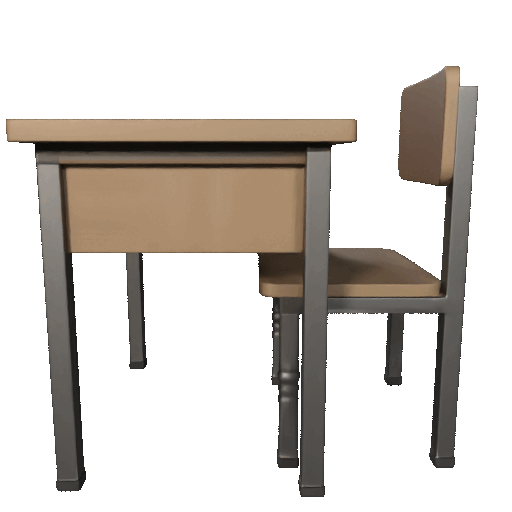 Bàn học Low Poly (Low Poly School Desk) - Thumbnail 2