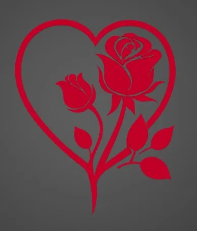 Trái Tim Tình Yêu Kèm Hoa Hồng (Love Heart With Rose) - Image 3