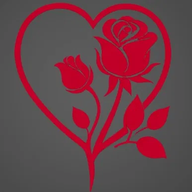 Trái Tim Tình Yêu Kèm Hoa Hồng (Love Heart With Rose)