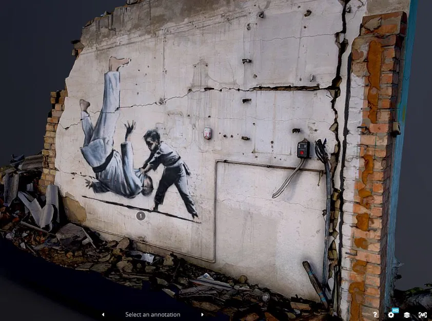 Giá đỡ tem Banksy Wall Ukraine - Image 1