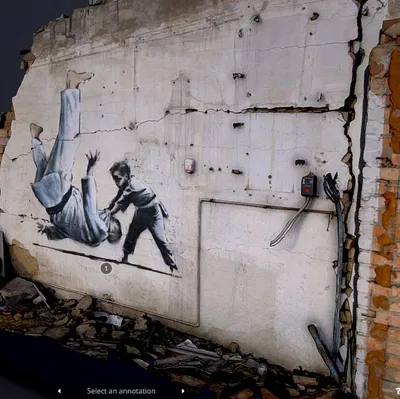 Giá đỡ tem Banksy Wall Ukraine
