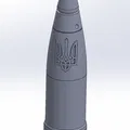 Đầu chóp vỏ shell 30mm hình Quốc huy Ukraine (Trident) cho UkraineAidOPS - Thumbnail 1