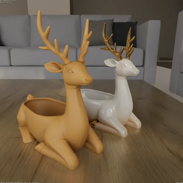 Luxury Deer Planter – Chậu Hươu Sang Trọng Gạc Thanh Lịch (STL) - Image 5