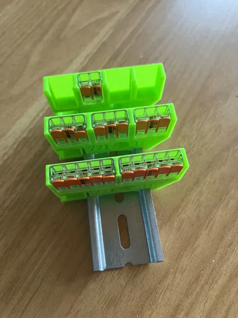 Giá gắn DIN rail cho Wago 221-412/221-413/221-415 (Onshape) - Image 2