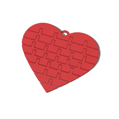 Móc khóa trái tim dẻo (Heart flexi keychain)