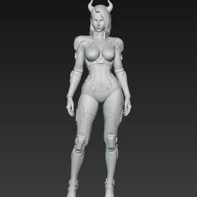 Nữ quỷ cyberpunk sexy (không có đuôi)