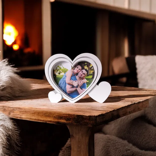 Khung hình trái tim kèm mẫu cắt ảnh (cutting template) - Image 3