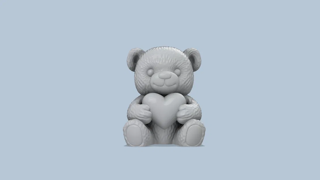 Gấu Teddy Dễ Thương Ôm Trái Tim (Cute Teddy Bear Heart) - Image 1