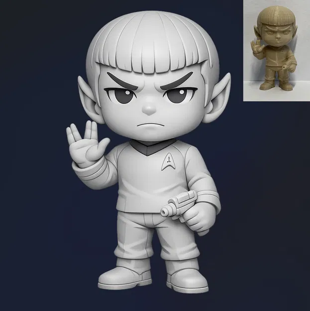Chibi Spock (Star Trek) – Tượng 3D Chibi - Image 1