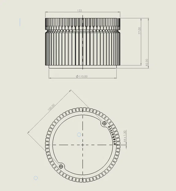 Cylinder cho máy đan vớ tròn Gloria 64 (64 kim) - Image 2