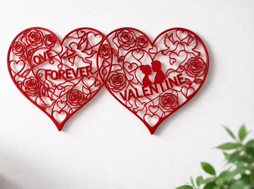 Trang trí treo tường trái tim Valentine (Valentine Hearts Wall Decor) - Image 1