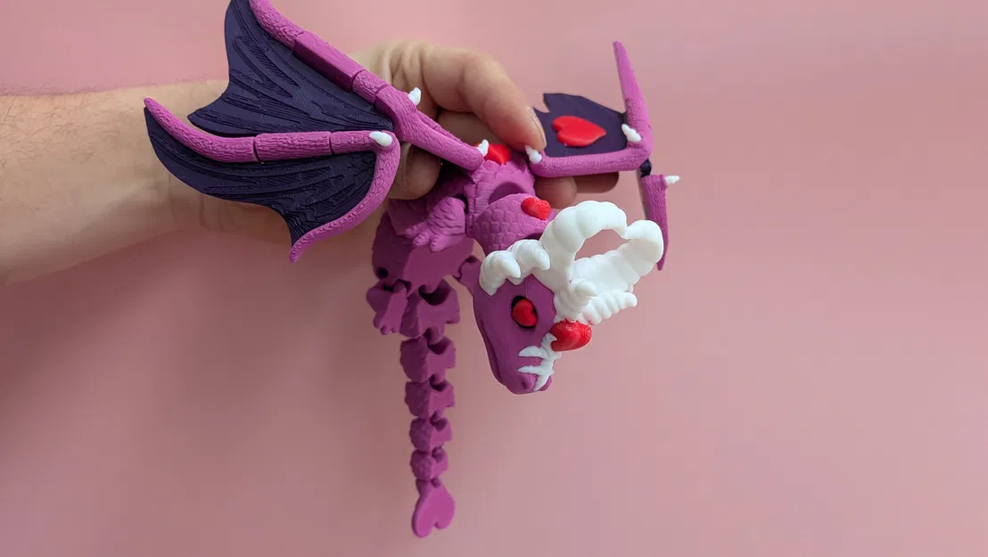 Rồng Elder Valentine – Mô hình rồng articulated phủ tim - Image 3